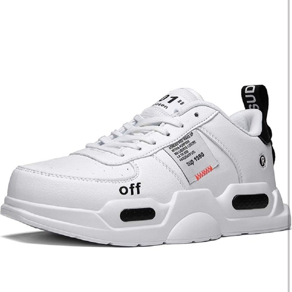 Unisex Low Top Sport Athletic Shoes-White - Picture 2 of 8